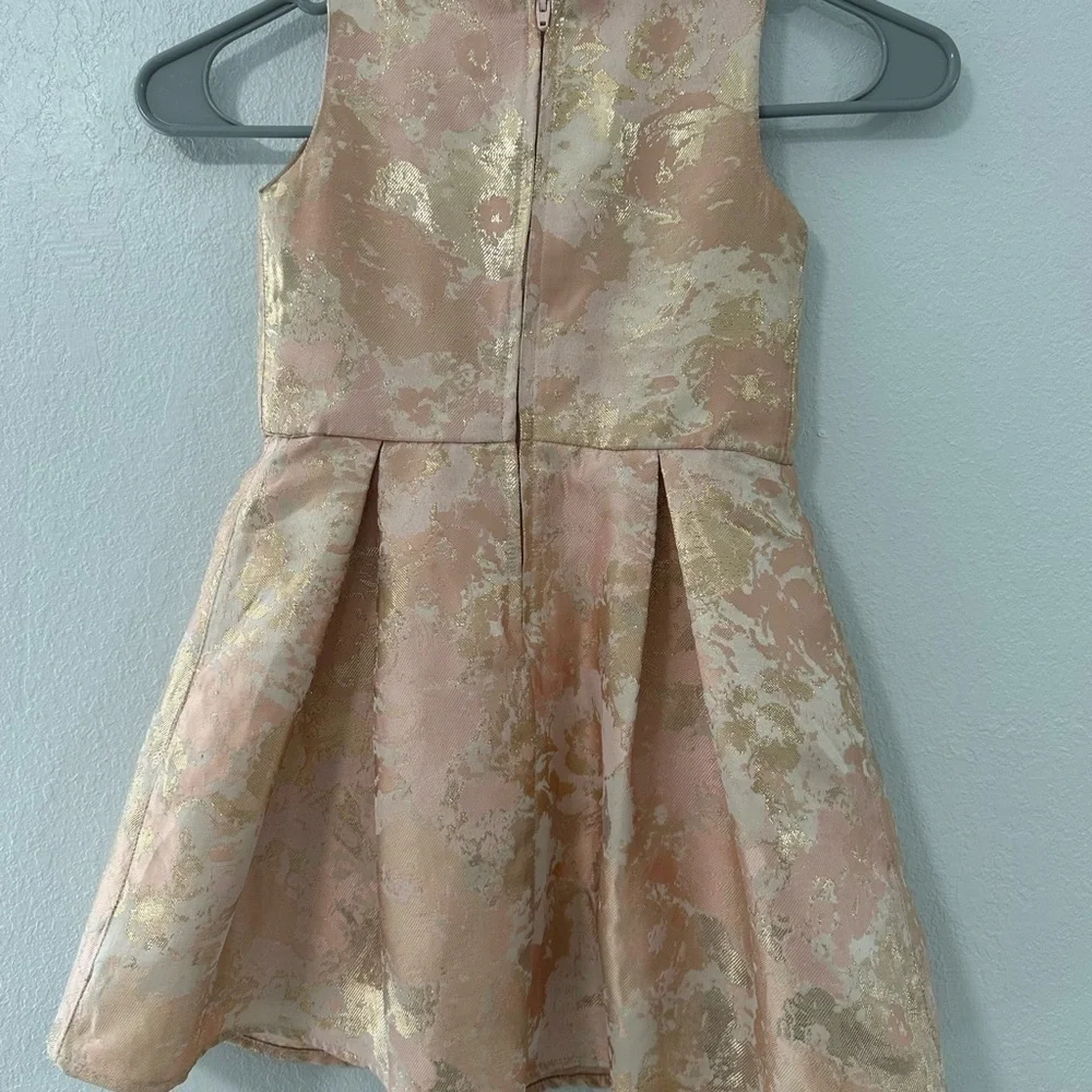 The Children’s Place Girls Formal Sz 4T Pink Gold Metallic Party Holiday Dress